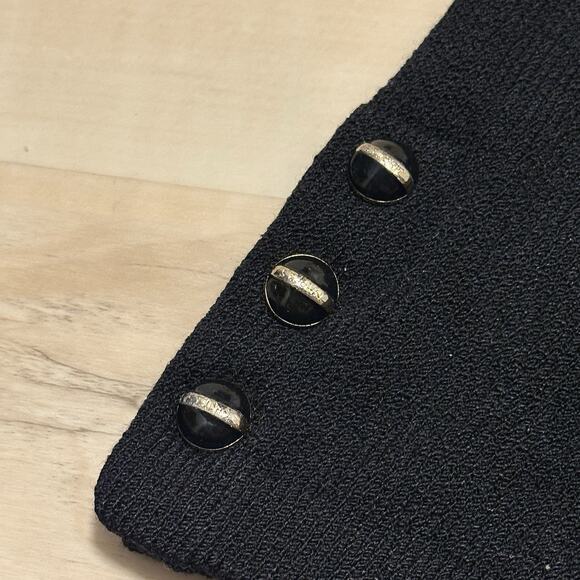 St John Collection Knit Black Button Blazer with Pockets Size 12 - Picture 4 of 9